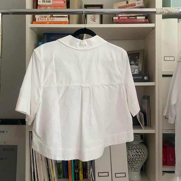 Everlane White Cropped Popover Shirt - Picture 4 of 4